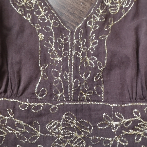 Reitmans boho halter dress with gold embroidery - Picture 3 of 12